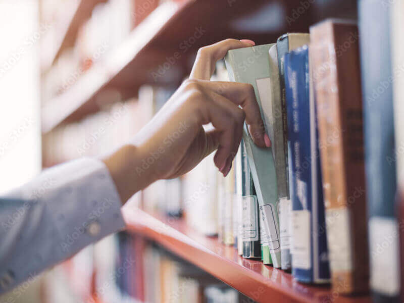 Books on a book shelf